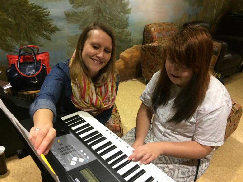 Amy and Naomi share a lot of laughs and deep thoughts as they work on "Bella's Lullaby" at Brent's Place.