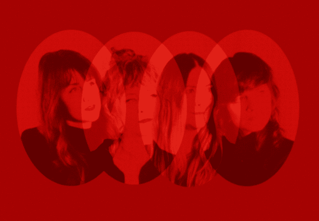 The 3 members of Barbara, one of the bands performing at Swallow Hill Music's Indiewood Street Festival, looking down and into the camera